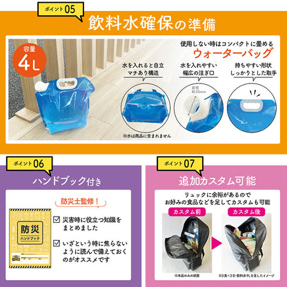 ルミカライトが入った防災バッグ20点セット