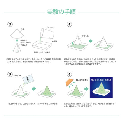 【おうちでできる実験キット】 光る結晶の山