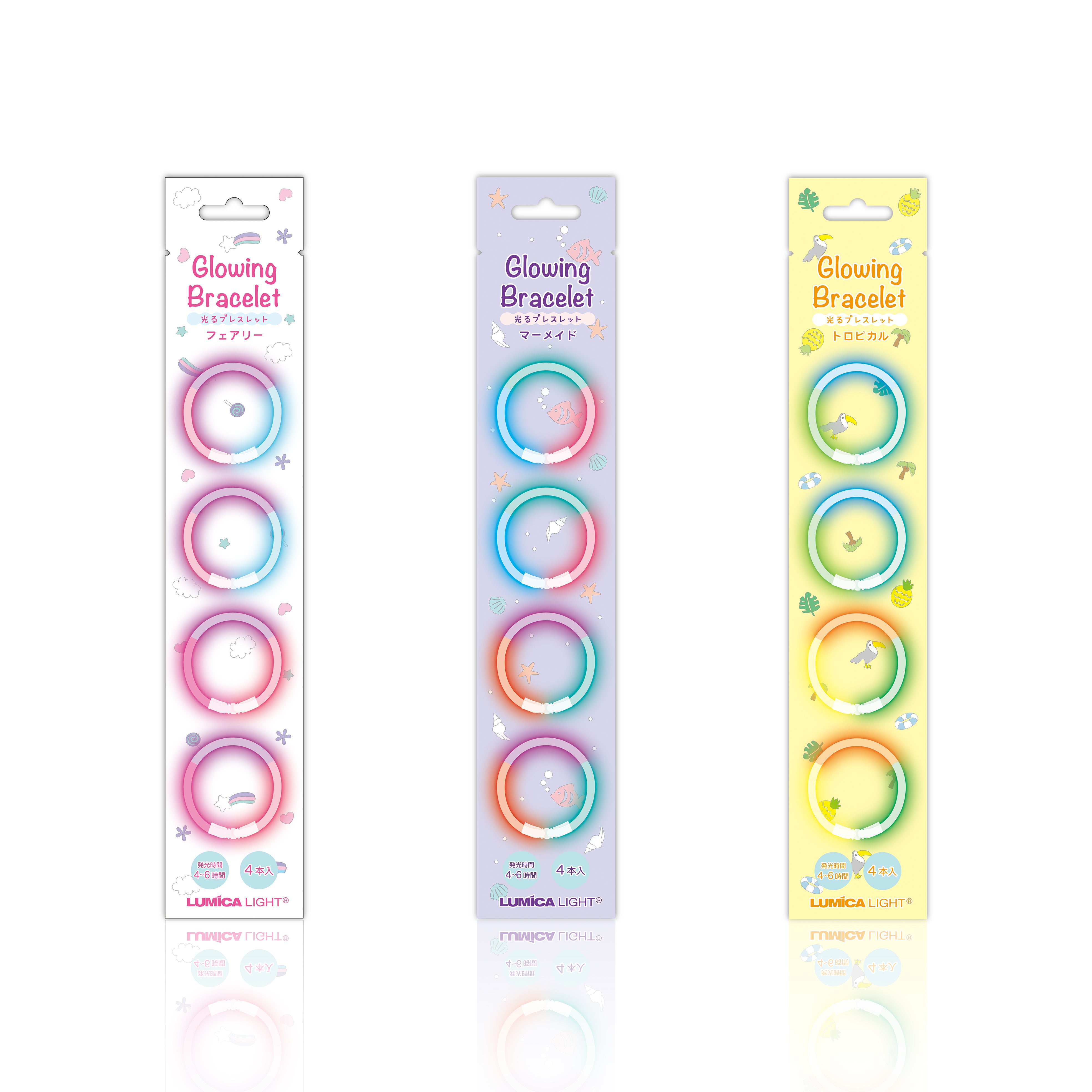 3色グラデーションブレスレット 4本入【ペンライトストア】